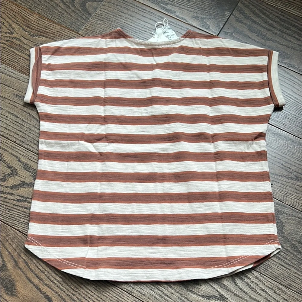 Cream and Brown Boxy Cap Sleeve T-Shirt 2-3 Y toddler boys girls nwt Rylee +Cru
